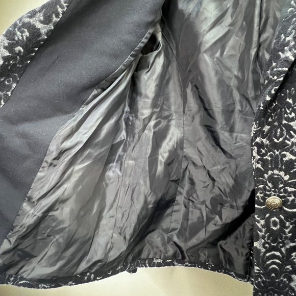 Cabi Jacquard Blazer size 6 Blue Paisley Textured Button Front Pockets Wool 109 - Picture 7 of 8